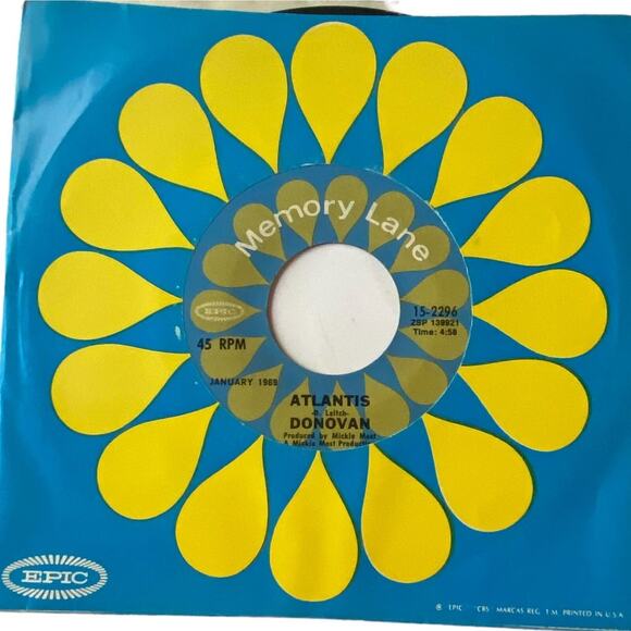 Donovan To Susan On The West Coast Waiting Atlantis 7 in Vinyl 1975 Epic Reissue - Picture 1 of 7